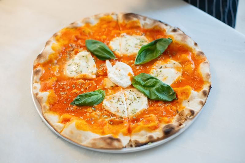 Classic Margherita pizza with fresh mozzarella and basil
